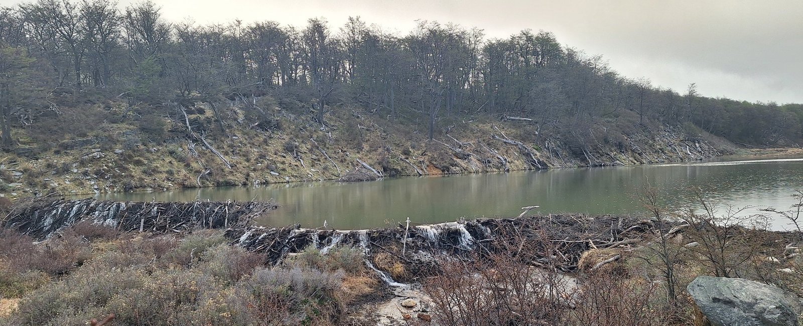 Excursionistas junto al cartel de la Senda Laguna Esmeralda, foto 3